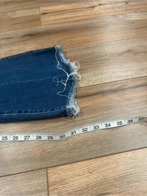 AMERICAN EAGLE Western Stretchy High-rise Bareback Raw Hem Flare Jeans | Size 6 - Image 7