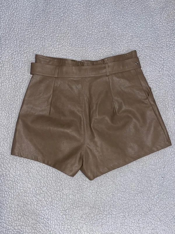 Gilli Faux Leather Shorts Tan Size M - Image 6