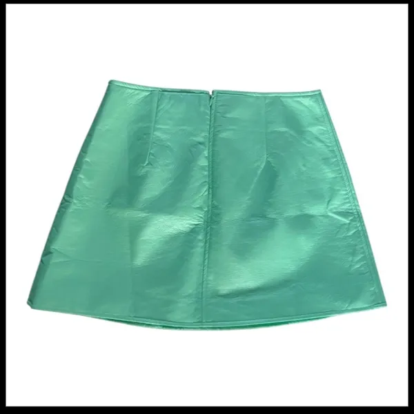 Tuckernuck Meg Mini Skirt S Mint Green Faux Leather A-Line NWT Preppy - Image 6