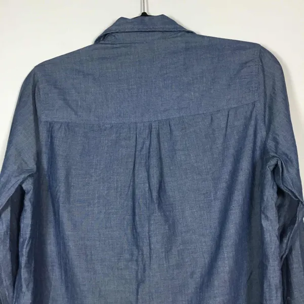 Love 21 Denim 100% Cotton Minimalist Clean Girl Casual Button‎ Down Shirt M - Image 5
