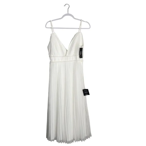 New Lulus Medium Sweet Greek Goddess‎ White Mesh Dress Romantic Cottagecore - Image 3