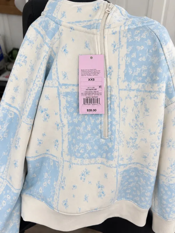 Wild Fable™ Hooded Sweatshirt with Blue Print – XXS - Image 4