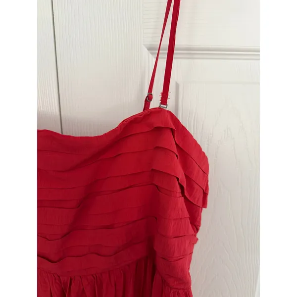 Abercrombie & Fitch Emerson Red Tiered Maxi Dress Strapless Convertible Resort - Image 2