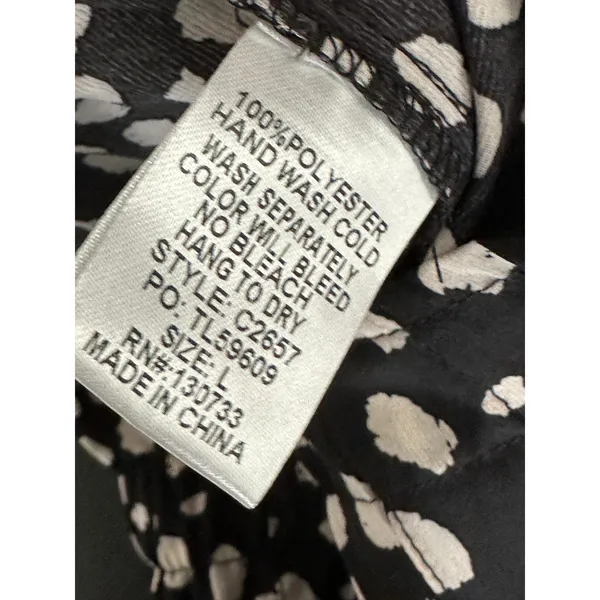 Umgee Black Cream Polka‎ Dot High waisted Pants Size L Wide Leg NWT Teacher - Image 8