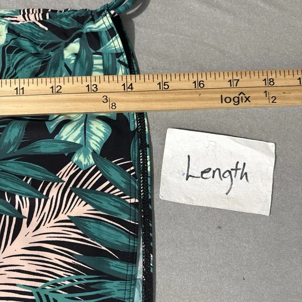 Cacique Swim Skirt Plus Size 24 Green Tropical Leaf Ruched Tankini Bottom Summer - Image 12