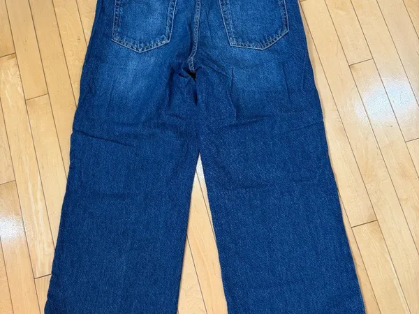 Mango MNG Wide Leg Classic Blue Denim Jeans Size 10 - Image 9