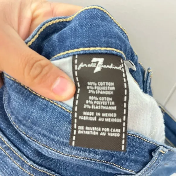 7 For All Mankind Gwenevere Skinny Jeans Distressed Blue Size 26 Low Rise - Image 8
