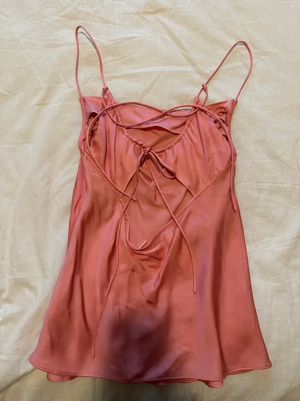 Light Pink Satin Tank Top - Image 3