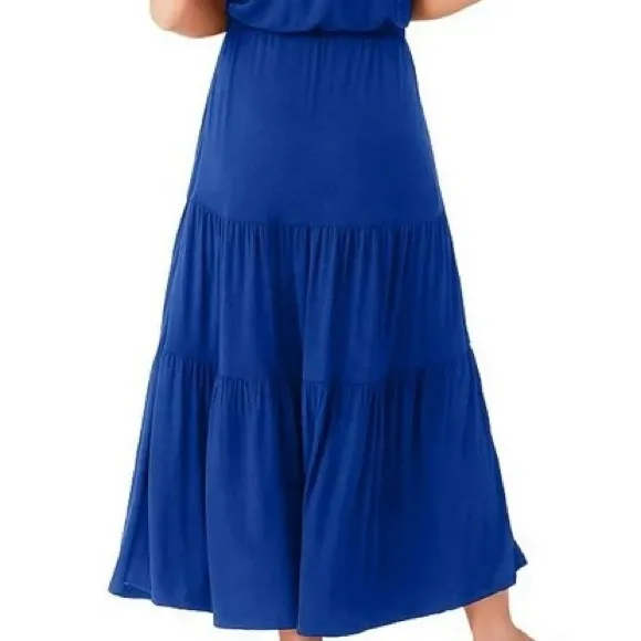 Tommy Bahama Slub Knit Blue Sapphire Maxi Dress Women’s Size Medium - Image 11