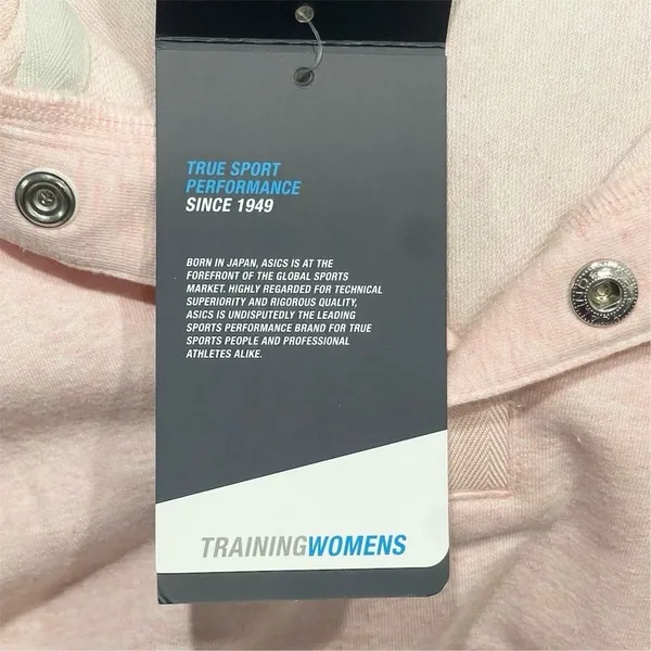ASICS Women's Terry Pullover Hoodie Light Pink Size L - Image 6