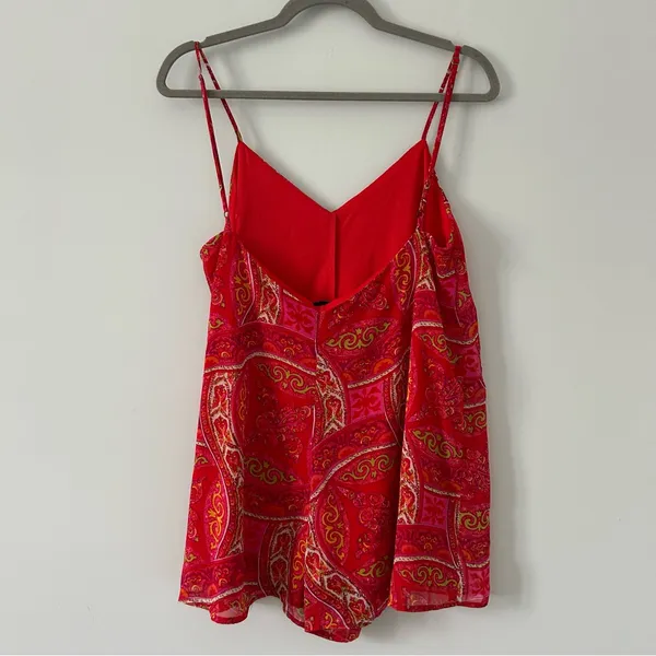Show Me Your Mumu Rascal Romper Sleeveless V Neck Red Pink Paisley Tutti Frutti - Image 2