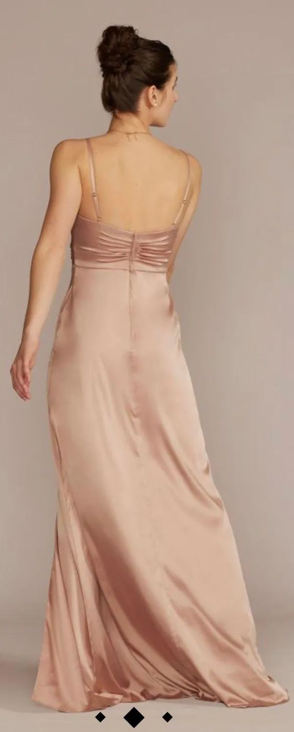 David's Bridal Wine Floor Length Formal Dress - Image 2