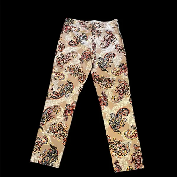 Melissa Paige Bohemian Paisley Mid Rise Stretch Pull On Pants Leggings - Image 2