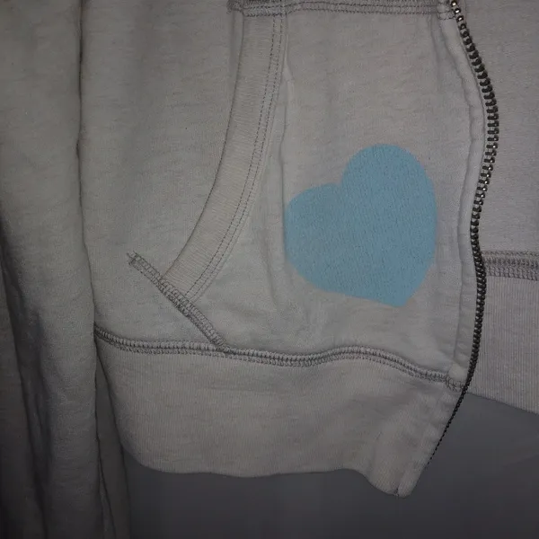 PINK VS L Hoodie Zip Front Sweatshirt Peace Jacket in White - Image 2