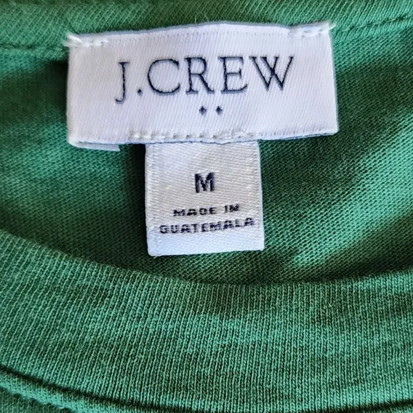 J.Crew Babydoll T-Shirt Dress Green Tiered Ruffle Sleeve Preppy‎ 100% Cotton, M - Image 2