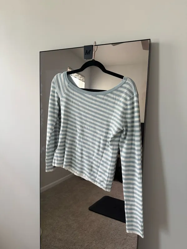 Cider Blue White Striped Lomg Sleeve Top - Image 2