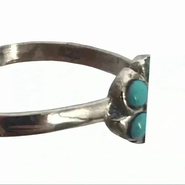 925 STERLING SILVER BEADED FLOWER ADJUSTABLE OPEN TOE RING SIZE XS Green - Image 10