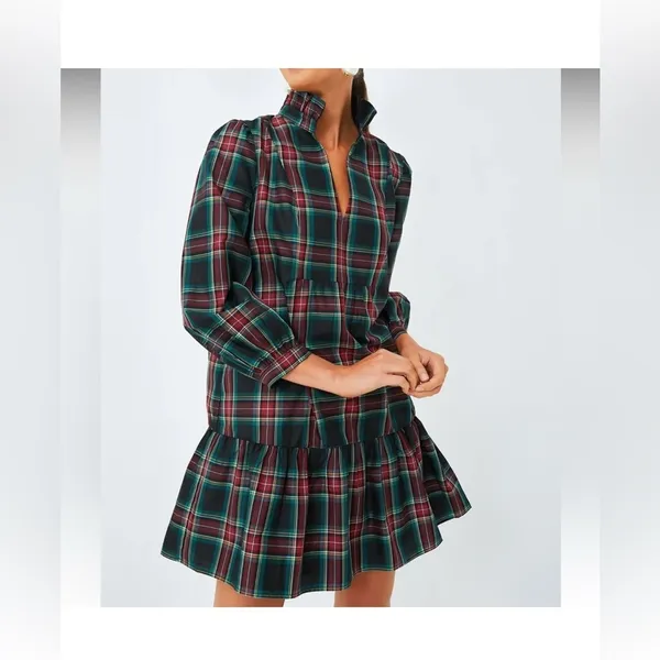 Tuckernuck Palmerston Dress S | Highland Tartan Holiday Midi Retail$228 NWT - Image 3