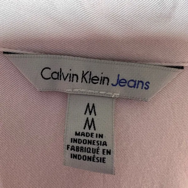 Calvin Klein Jeans Medium Blush‎ Pink Long Sleeve Viscose Button Up Shirt - Image 2