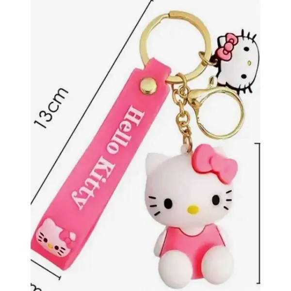 New in Package Boutique Hello Kitty Bright Pink Keychain Keyring Key Chain - Image 2