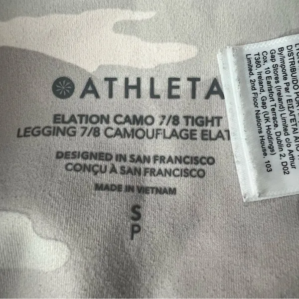 Athleta Elation Camo 7/8 Tights Size Small Gray Camouflage High-Rise‎ Leggings - Image 5