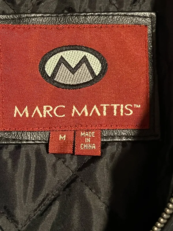 Womens M Marc Mattis Black Genuine Leather Minimalist Moto Full Zip Jacket - Image 8