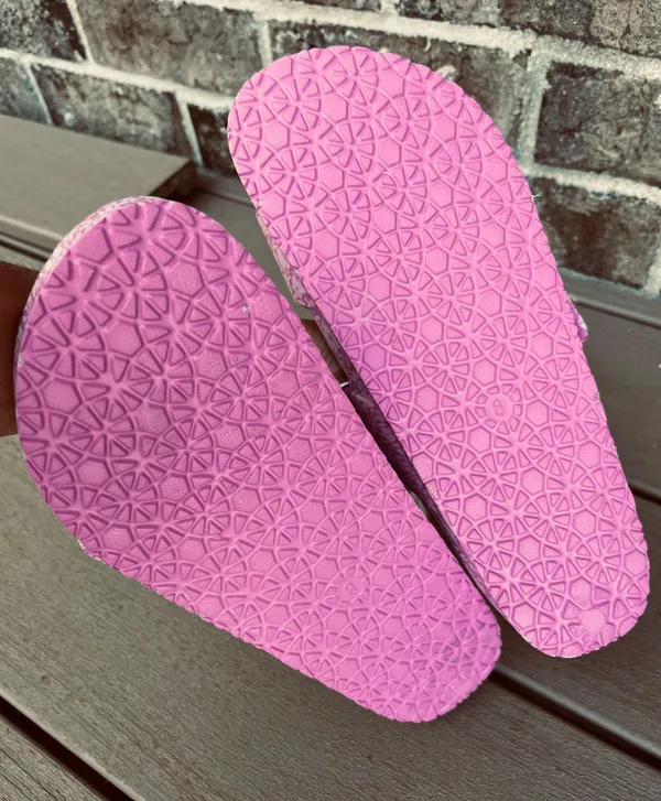 Sand & Shore Sandals Beach Shoes Pink Floral Slides Womens 8 - Image 6