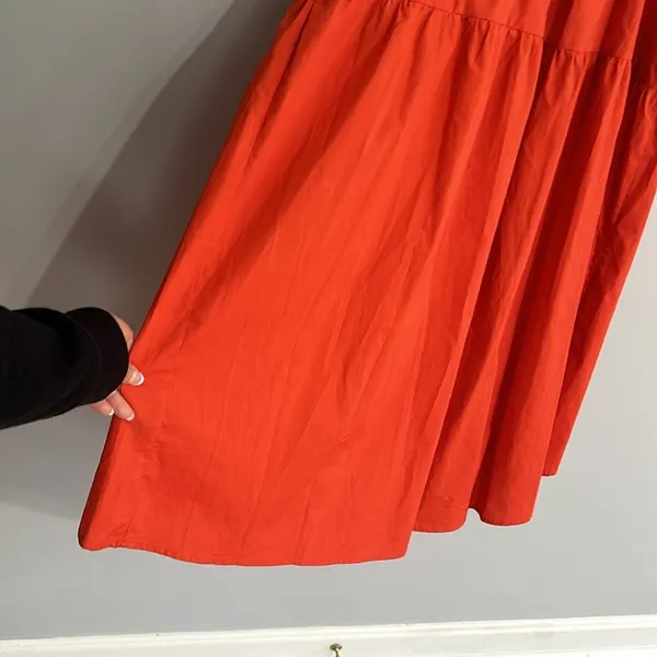 Who What Wear Womens Tiered Boho maxi Dress Size M Orange Striped Peasant Gypsy - Image 4