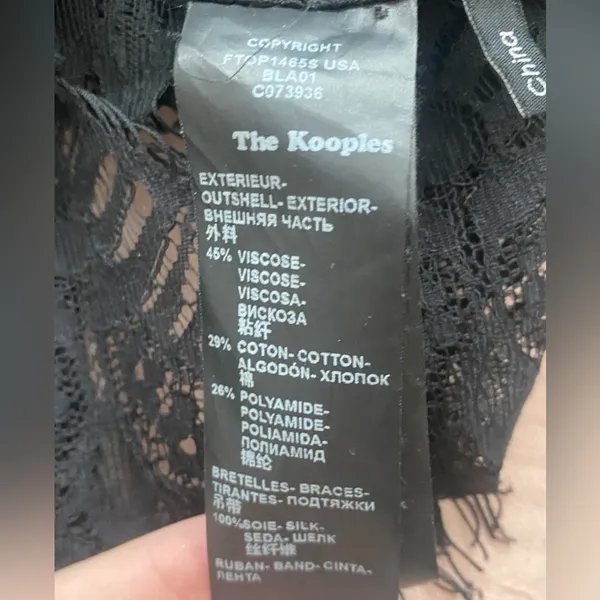 The Kooples Sport Flower Relief Lace Cami Y2K Cropped Tank Floral Detail - Image 9
