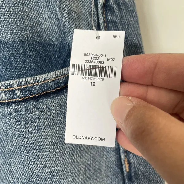 Old Navy Low Rise Baggy Wide Leg Denim Jeans Pants Cotton Blend Blue Size 12 - Image 7