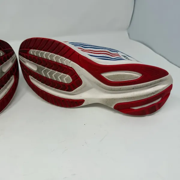 Saucony Women's Ride 15 Banner Running Shoe White Red Blue Striped Women Size 7 - Image 7