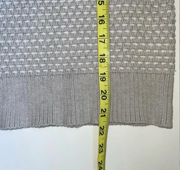 J. Crew Factory Turtleneck Sweater Beige Gray & White Tight Knit - Image 10