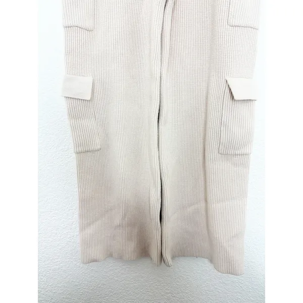 Edikted Wynter Knit Cargo Pants Size Medium Cream Ribbed Wide Leg Loungewear - Image 10