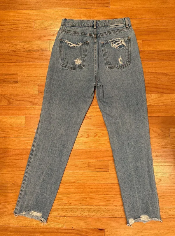 Revice Denim High-Waisted Light/Medium Wash Ripped Jeans - Image 3