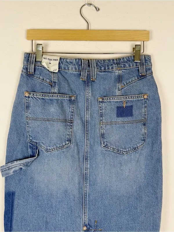 Free People We The Free Francisco Denim Maxi Skirt Head Over Heels - Image 6