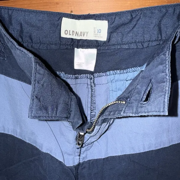 Old Navy Stripe Shorts Stripe Blue 100% Cotton Beachy Surf Size 10 - Image 3
