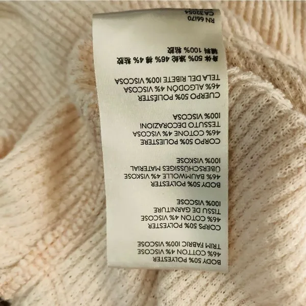 We the Free Blossom pale peachy pink thermal with patterned balloon sleeves. XS - Image 6