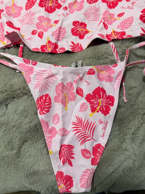 Seamolly Pink Floral Tankini Size M - Image 4