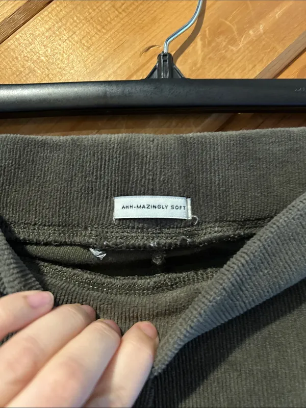 Aerie Groove on Ribbed Velour flare pants in nomad olive green - Image 6