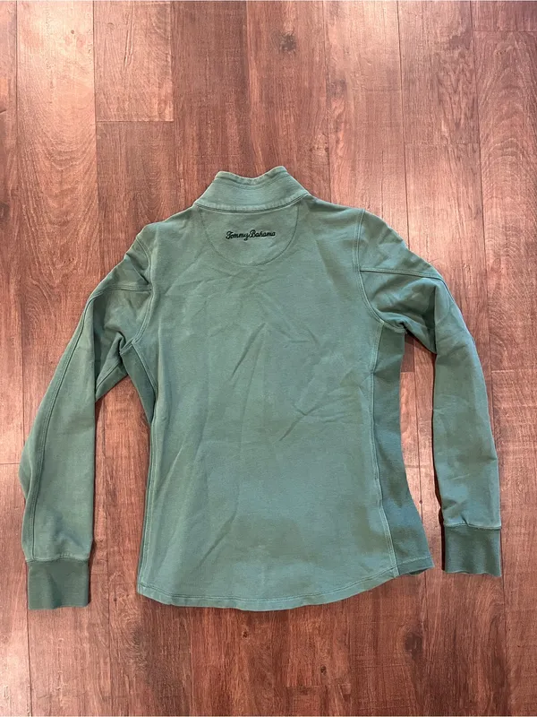 Tommy Bahama Womens Half Zip Pullover Sweatshirt Green Size S Preppy Casual - Image 6