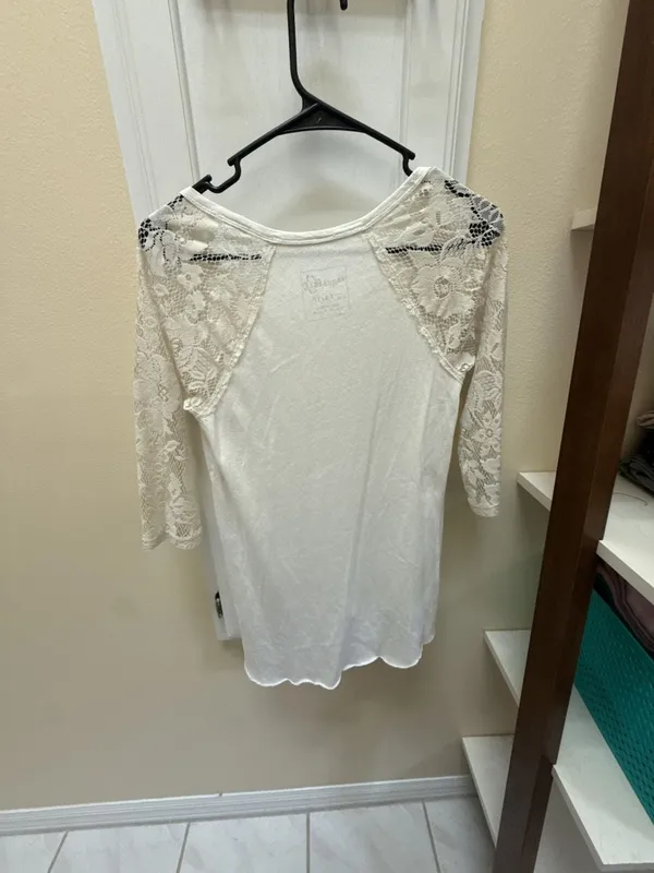 We The Free Free People Lace Ram Graphic High Low Tunic Top - Image 4