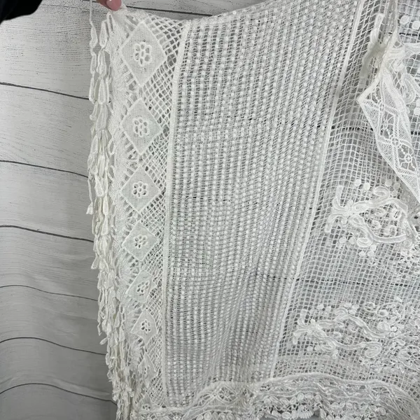 Womens size XL One Size Kimono Bohemian Crochet Lace Boho Coverup Festival White - Image 7