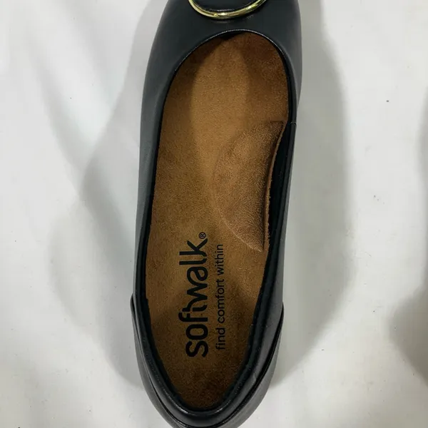 Softwalk Sonoma Halo Leather Ballet Flat Shoes S2257-001 Womens 8 Black Stylish‎ - Image 5