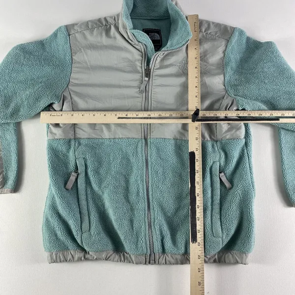 The North Face Denali Jacket Girls Large‎ Blue Full Zip Pockets Fleece Youth - Image 9