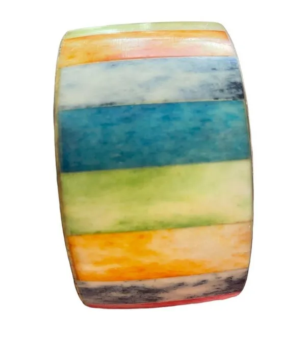 Vintage colorful boho thick brass bangle bracelet - Image 2