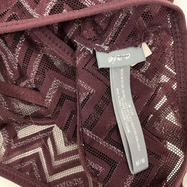 Aerie Bralette Medium‎ Maroon Lace Stretch Y2K Romantic Boho Intimates - Image 3
