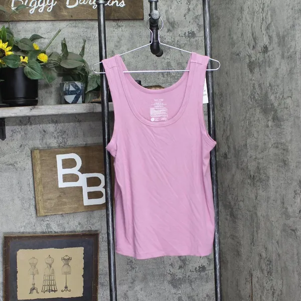 NWT State Of Day Womens Ribbed Sleep Tank Top 100180162MS Mauve Orchid Purple XL - Image 2