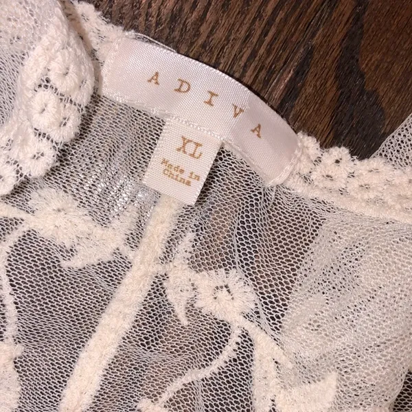 ADIVA ivory color lace knit light sheer kinono size XLarge - Image 3