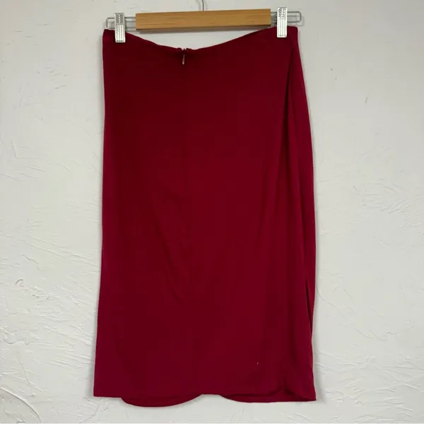 Lovers and Friends Burgundy Red Faux Wrap Mini Skirt Womens M Coquette Luxury - Image 5