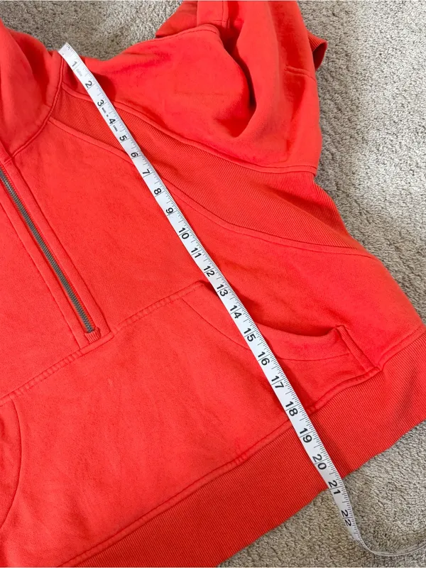 Lululemon Women’s Scuba Oversized 1/2 Zip Hoodie in Autumn Red Orange M/L - Image 9